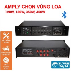 Amply tăng âm công suất 450W 450L có bluetooth, đọc MP3 thẻ nhớ, USB và phân chia vùng loa