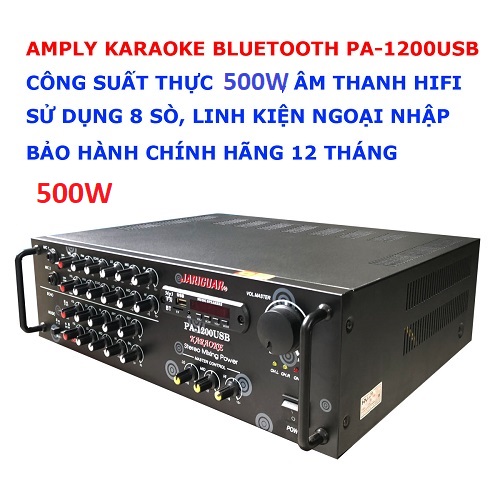Amply tăng âm PA-1200USB 8 sò 500W, đại lý, phân phối,mua bán, lắp đặt giá rẻ