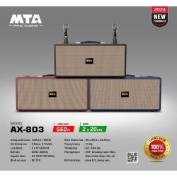 Loa xách tay AX-803, Công xuất max 40Wx2/550W, Loa Bass 2 x 20cm