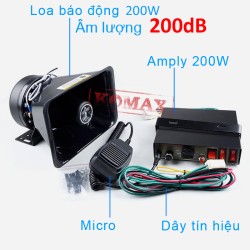 Bộ còi hú 200W cho xe cảnh sát, cứu thương CJB-C200V