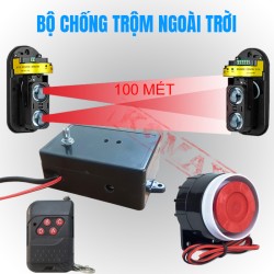 Thiết bị chống trộm hống ngoại kèm remote BEK-02100R, khoảng cách tia laze 100 mét