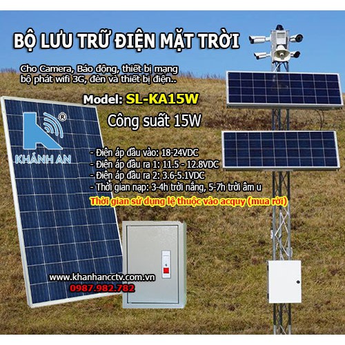 Bộ lưu trữ điện năng lượng mặt trời cho camera SL-KA15W công suất