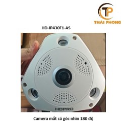 Camera mắt cá HD-IP430F1-AS góc nhìn siêu rộng 180 độ, có Mic thu tiếng + Loa đàm thoại 2 chiều, ban đêm có màu