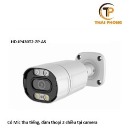 Camera IP HD-IP430T2-ZP-AS có Mic thu tiếng, Loa đàm thoại 2 chiều, ban đêm có màu