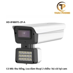 Camera IP HD-IP480T5-ZP-A, có Mic thu tiếng, loa đàm thoại 2 chiều, hú còi tại chỗ, ban đêm có màu