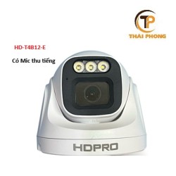 Camera IP HD-T4B12-E có Mic thu tiếng, ban đêm có màu