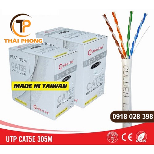 Bán Dây cáp mạng Cat5e Golden Link UTP Cat 5e Platinum (màu trắng) giá tốt nhất tại tp hcm