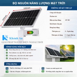 Bộ Pin lưu trữ điện năng lượng mặt trời 12V 30Ah KA-SL30Ah, tấm pin 40W cho camera, báo động, đèn chiếu sáng, thiết bị điện tử viễn thông KA-SL40W30Ah
