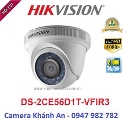Camera HIKVISION DS-2CE56D1T-VFIR3 HD TVI hồng ngoại 2.0 MP