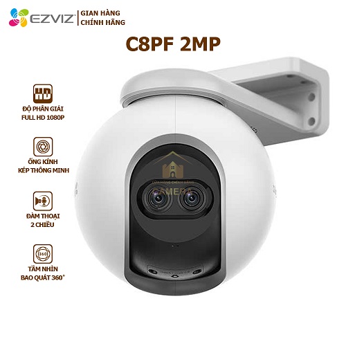 Camera WIFI EZVIZ C8PF, Ống kính kép có thể Zoom xa 8 lần Xoay 360 độ, đại lý, phân phối,mua bán, lắp đặt giá rẻ
