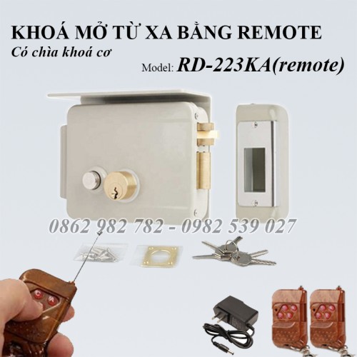 Khóa điện tử mở cổng từ xa bằng remote, chìa khoá cơ RD-223KA Remote, đại lý, phân phối,mua bán, lắp đặt giá rẻ