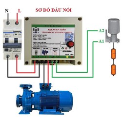 Bộ relay điều khiển phao điện máy bơm nước tự động, an toàn, chống giật STC_A-01