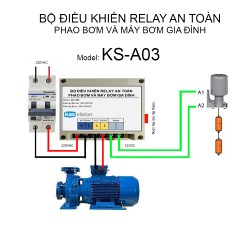 Bộ relay điều khiển an toàn phao điện máy bơm nước tự động chống giật KS-A03