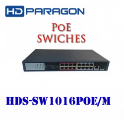 Switch cấp nguồn PoE 16 Port HDS-SW1016POE/M