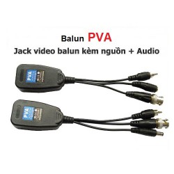 Jack video balun PVA kèm nguồn + Audio RJ45 cat5, cat6