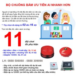 Bộ nút bấm chuông ưu tiên ai nhanh hơn GameShow TORA G11, 11 đội chơi, nút bấm ai nhanh hơn giành quyền trả lời