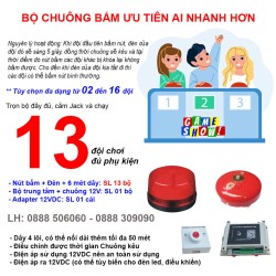 Bộ nút bấm chuông ưu tiên ai nhanh hơn GameShow TORA G13, 13 đội chơi, nút bấm ai nhanh hơn giành quyền trả lời