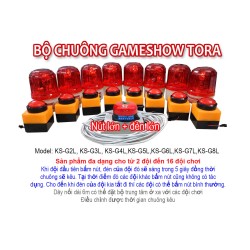 Bộ bấm chuông GAMESHOW 10 đội chơi KS-G10L, nút lớn + đèn quay, bấm ai nhanh hơn giành quyền trả lời, ứng dụng trò chơi đoàn đội, tập thể