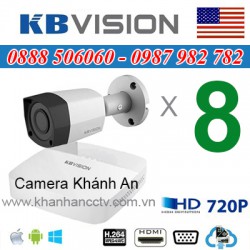 Trọn bộ 8 camera KBVISION 1.0MP CVI cho Gia đình,Cty,Văn phòng,Shop...