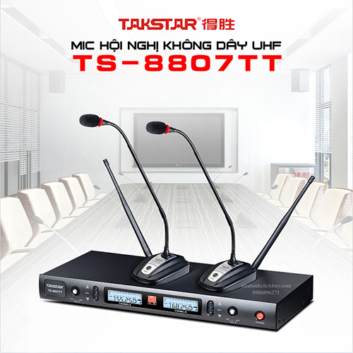 Bộ 2 micro không dây cổ ngỗng để bàn hội nghị Takstar TS-8807TT