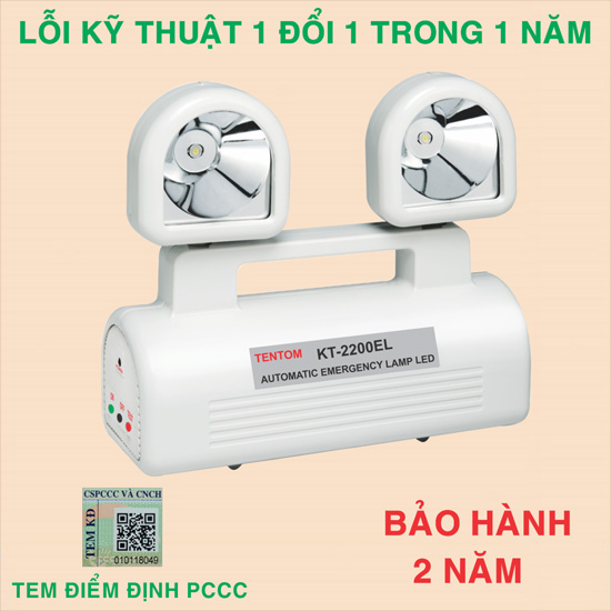 Đèn sạc chiếu sáng khẩn cấp Kentom KT-2200EL PIN