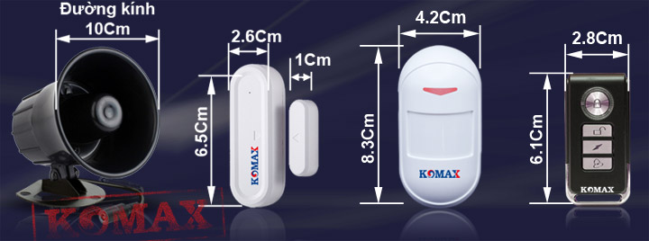 Kích thước của bộ chống trộm KM-T60
