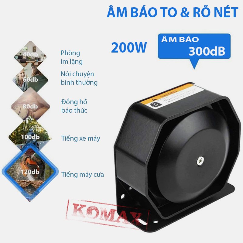 Còi hú 200W dùng cho xe ưu tiên xe 113 C-200D