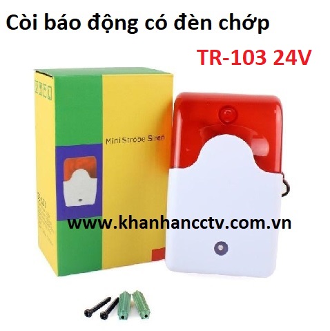 Còi báo động có đèn chớp TR-103 điện 24V