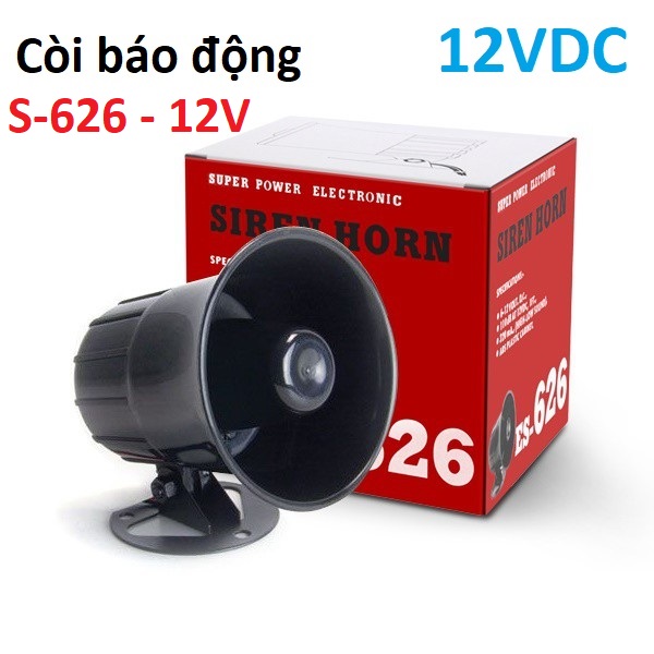 Còi hú báo động có dây S-626 điện 12V