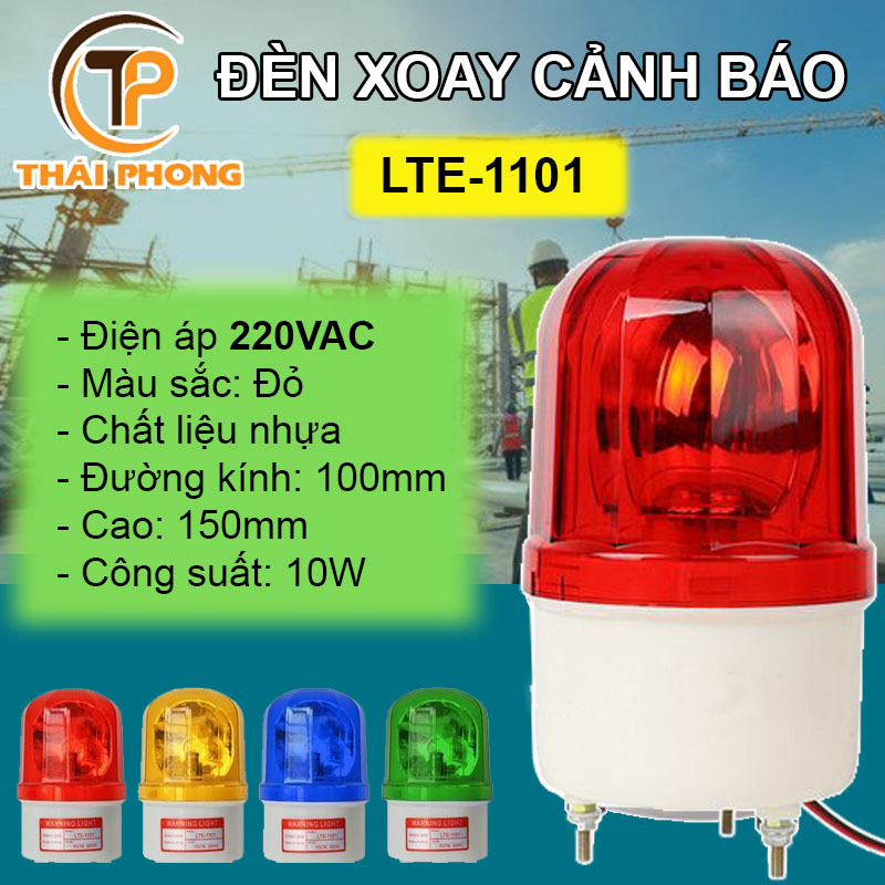 Đèn xoay cảnh báo và cứu hộ LTE-1101 không còi, điện 220V