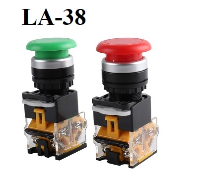 Nút nhấn LA38 phi 22mm Reset - Màu Đỏ (hình nấm)