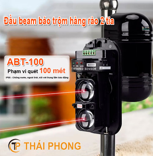 Hàng rào điện tử 2 tia 100 mét TK-100LED3