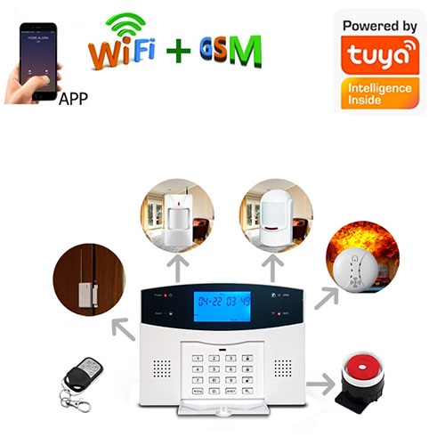 Bộ Báo Động Chống Trộm Wifi Sim GSM Tuya T3