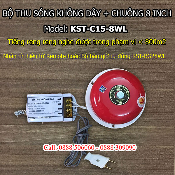 Bộ thu sóng không dây + chuông điện 8 inch KST-C15-8WL