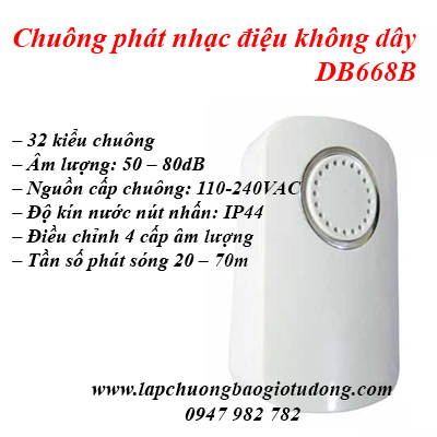 Chuông phát nhạc điệu không dây DB668B