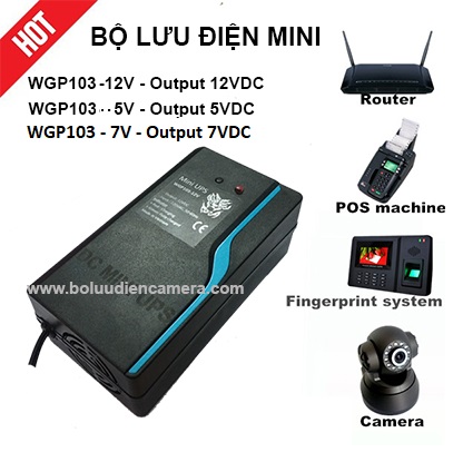 Bộ pin dự phòng mất điện cho camera wifi, máy chấm công WGP103-5V