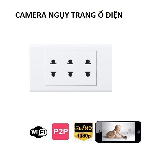 Camera ngụy trang ổ điện dùng wifi không dây KSC-8021EU (đế chữ nhật)