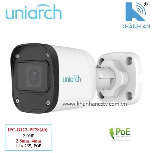 Camera UNIARCH IPC-B122-PF28(40) IP Thân mini 2.0Mp