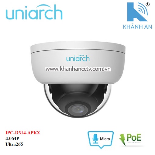 Camera UNIARCH IPC-D314-APKZ IP Dome 4.0Mp