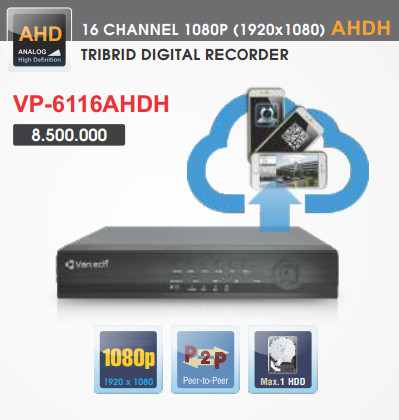 Đầu ghi camera Vantech VP-6116AHDH 16 kênh