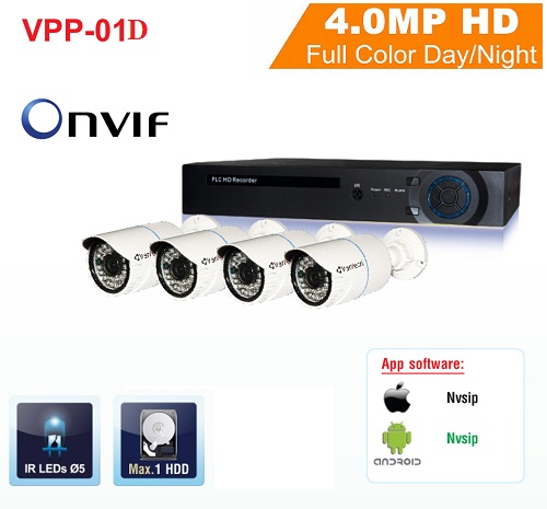 Bộ Kit Camera Vantech 4.0 MP Powerline VPP-01D