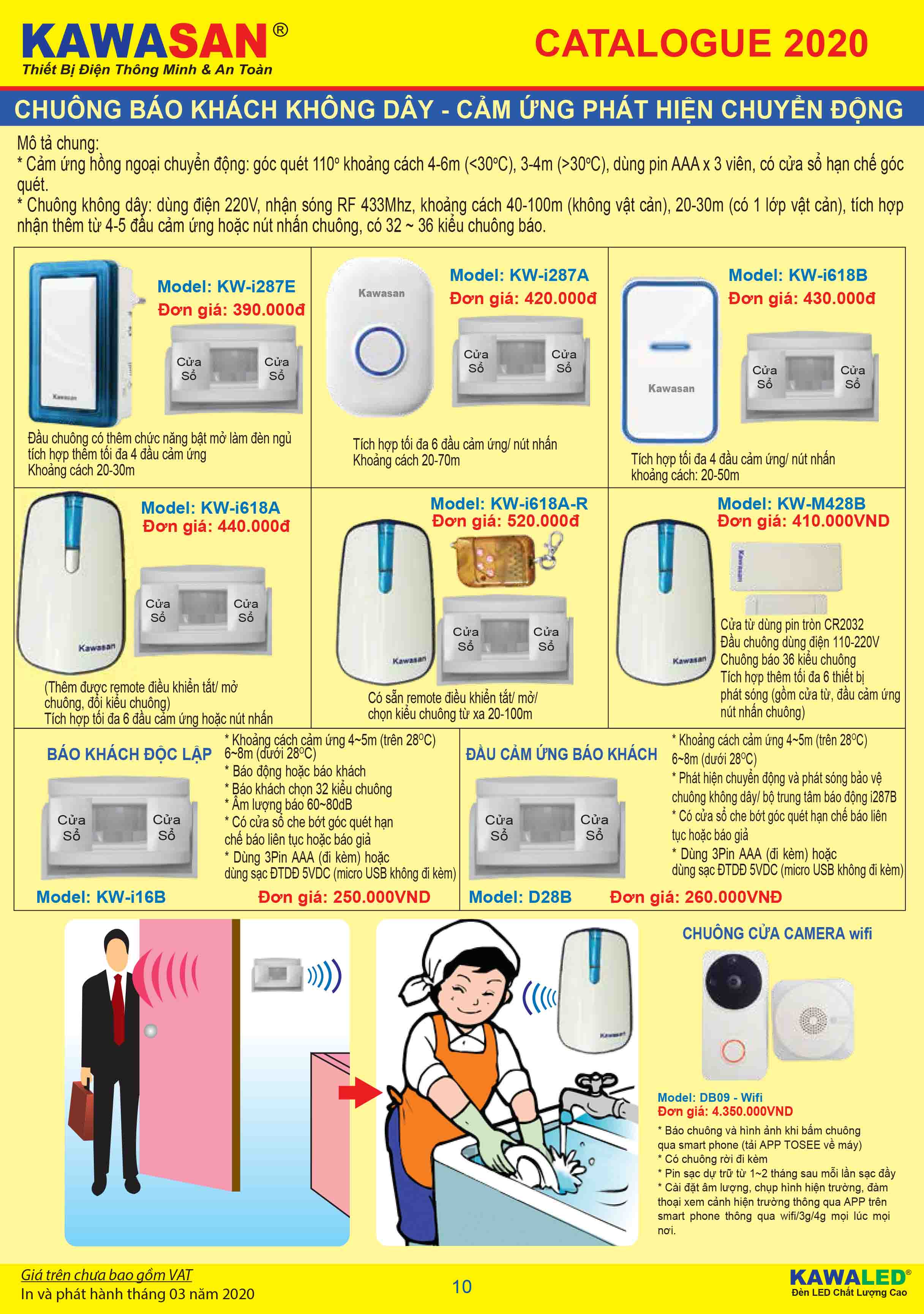 Hồng ngoại báo khách không dây Kawa KW-i287E