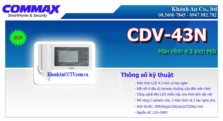 chuong cua man hinh commax cdv-43n. cdv43n