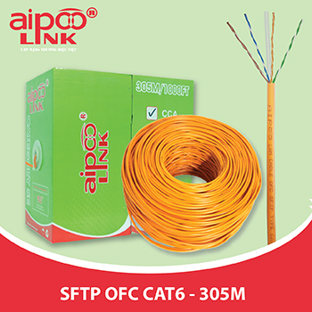 Cáp mạng Aipoo Link OFC CAT6, 23AWG 0.57mm, Cam