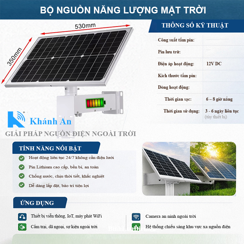 Bộ Pin lưu trữ điện năng lượng mặt trời 12V 30Ah KA-SL30Ah, tấm pin 40W cho camera, báo động, đèn chiếu sáng, thiết bị điện tử viễn thông KA-SL40W30Ah, đại lý, phân phối,mua bán, lắp đặt giá rẻ Bộ Pin lưu trữ điện năng lượng mặt trời 12V 30Ah KA-SL30Ah, tấm pin 40W cho camera, báo động, đèn chiếu sáng, thiết bị điện tử viễn thông KA-SL40W30Ah