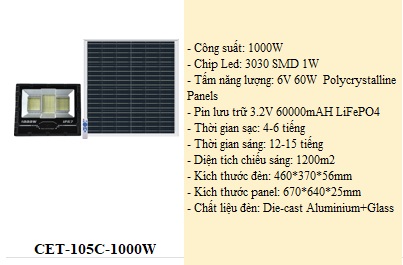 Đèn năng lượng mặt trời SHCET CET-105C-1000W