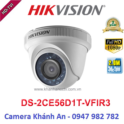 Camera HIKVISION DS-2CE56D1T-VFIR3 HD TVI hồng ngoại 2.0 MP