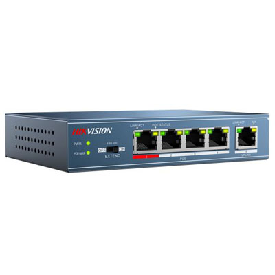 Switch mạng 4 cổng PoE DS-3E0105P-E(B), 1 uplink 10/100M