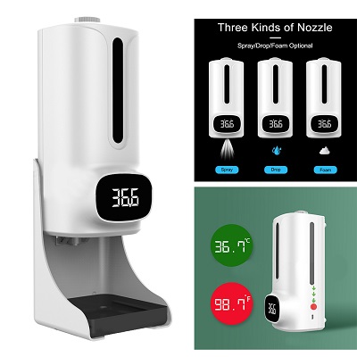 Máy xịt phun rửa tay khử khuẩn tự động kết hợp đo thân nhiệt K9 Pro Plus, đại lý, phân phối,mua bán, lắp đặt giá rẻ