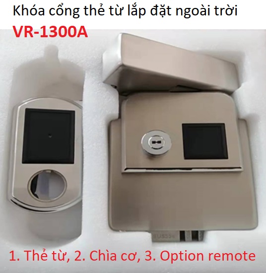 Khóa cổng thẻ từ chống nước, dùng Pin, lắp đặt ngoài trời VR-1300A